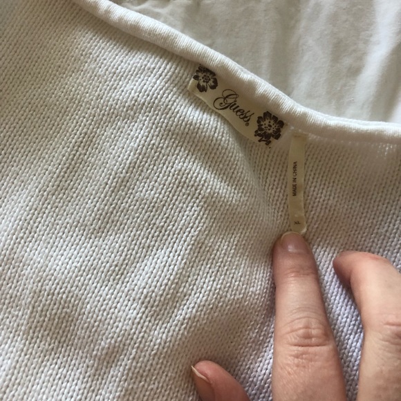 Vintage Guess White Cotton Knit Cardigan Sz XS or Girls XL - Picture 3 of 9